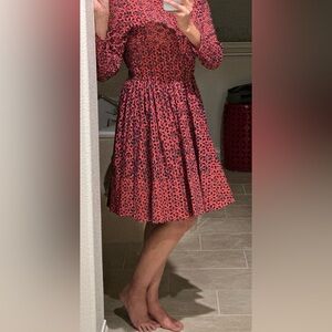 Maje Red and Black Patterned Dress